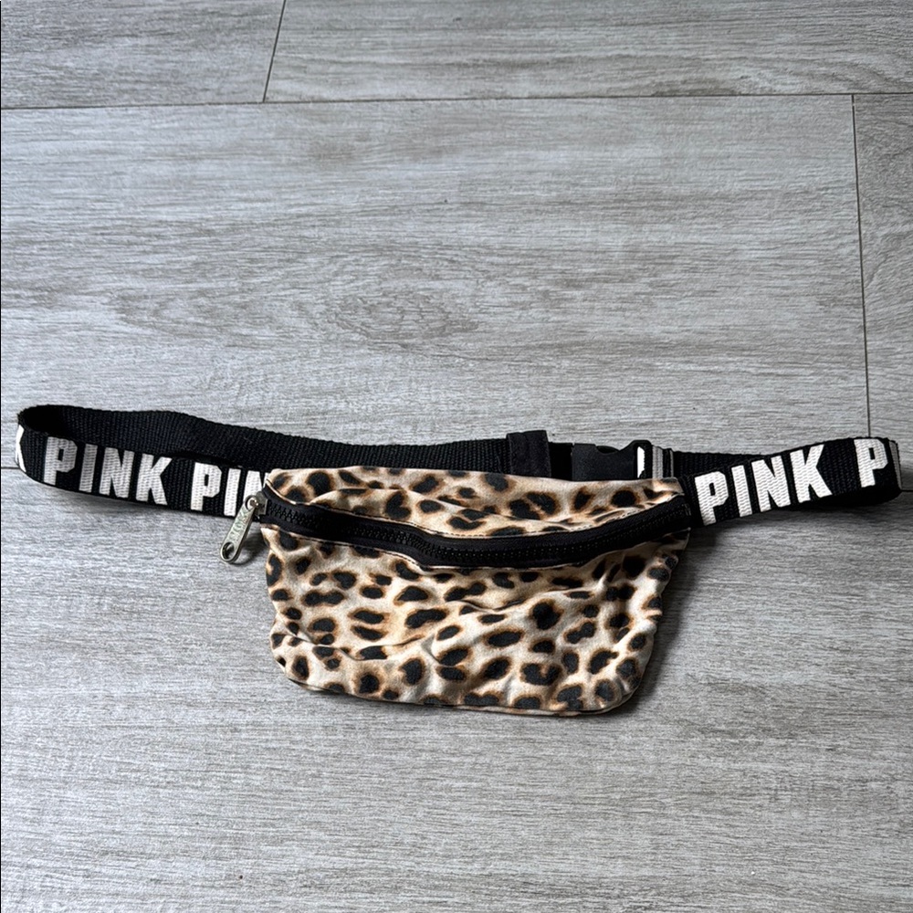 Victorias Secret PINK Leopard Print Fanny Pack with Black Strap